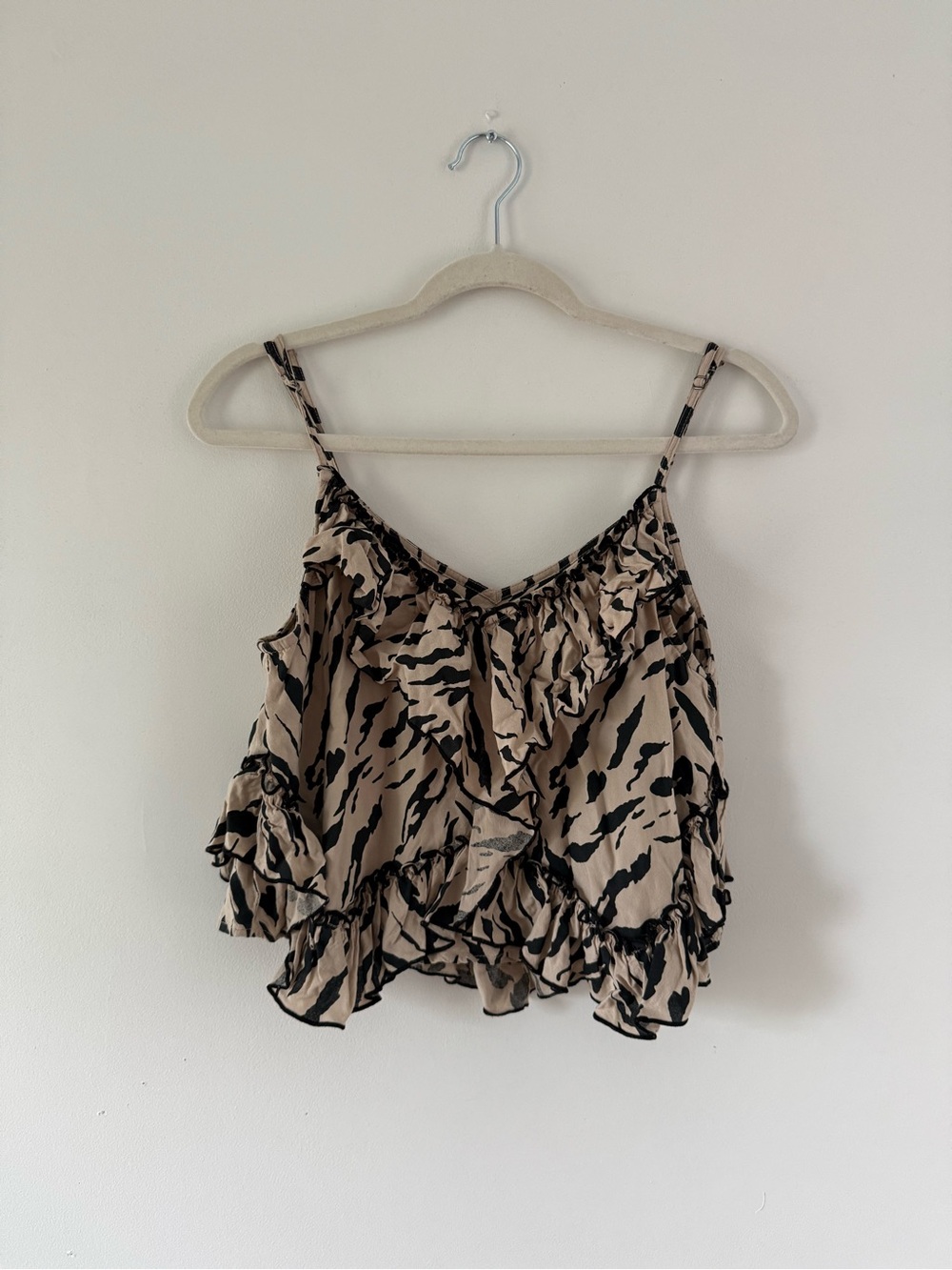 Vintage Havana Animal Print Ruffle Cami Top | Indie Sleaze Y2K